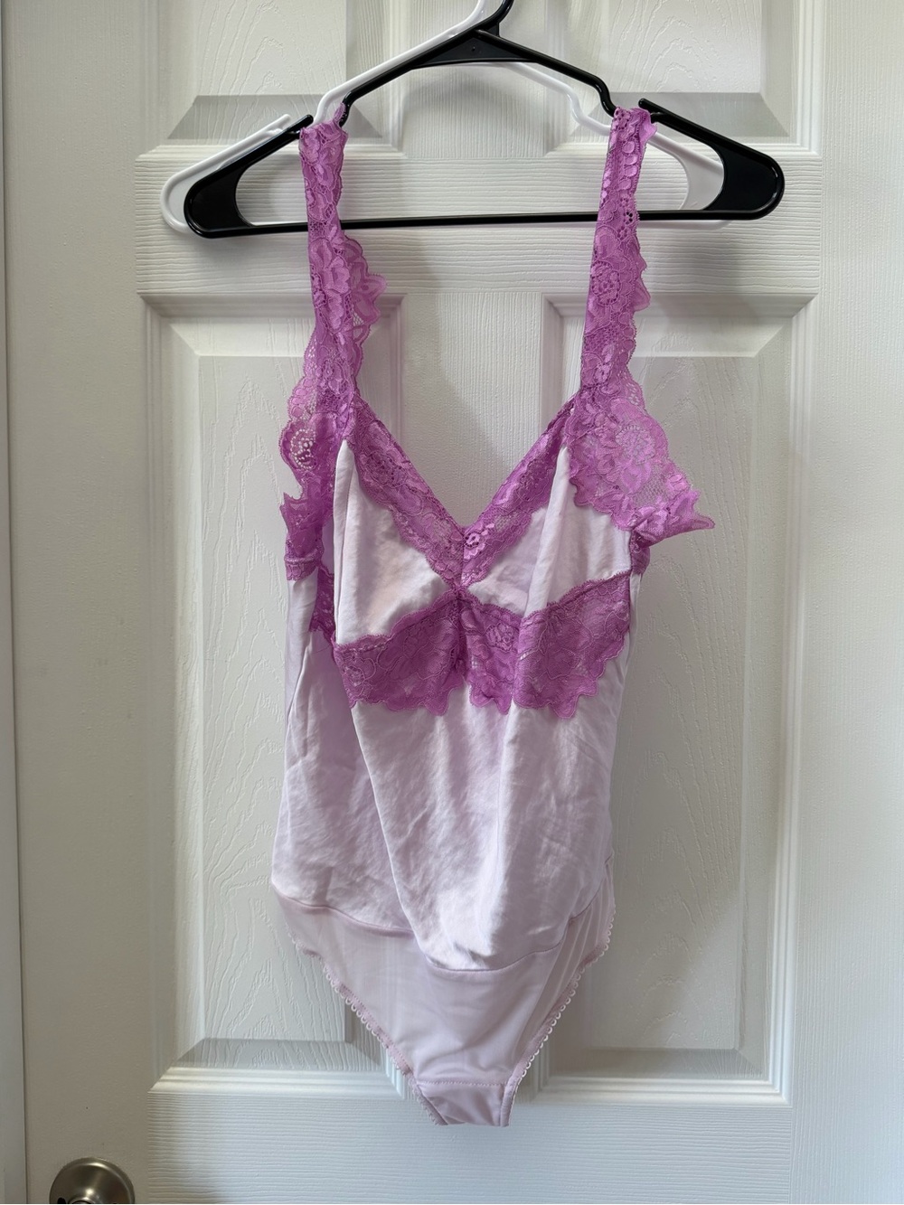 Intimately Free People Purple Satin Floral Lace Bodysuit Size Small